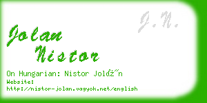 jolan nistor business card